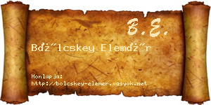 Bölcskey Elemér névjegykártya